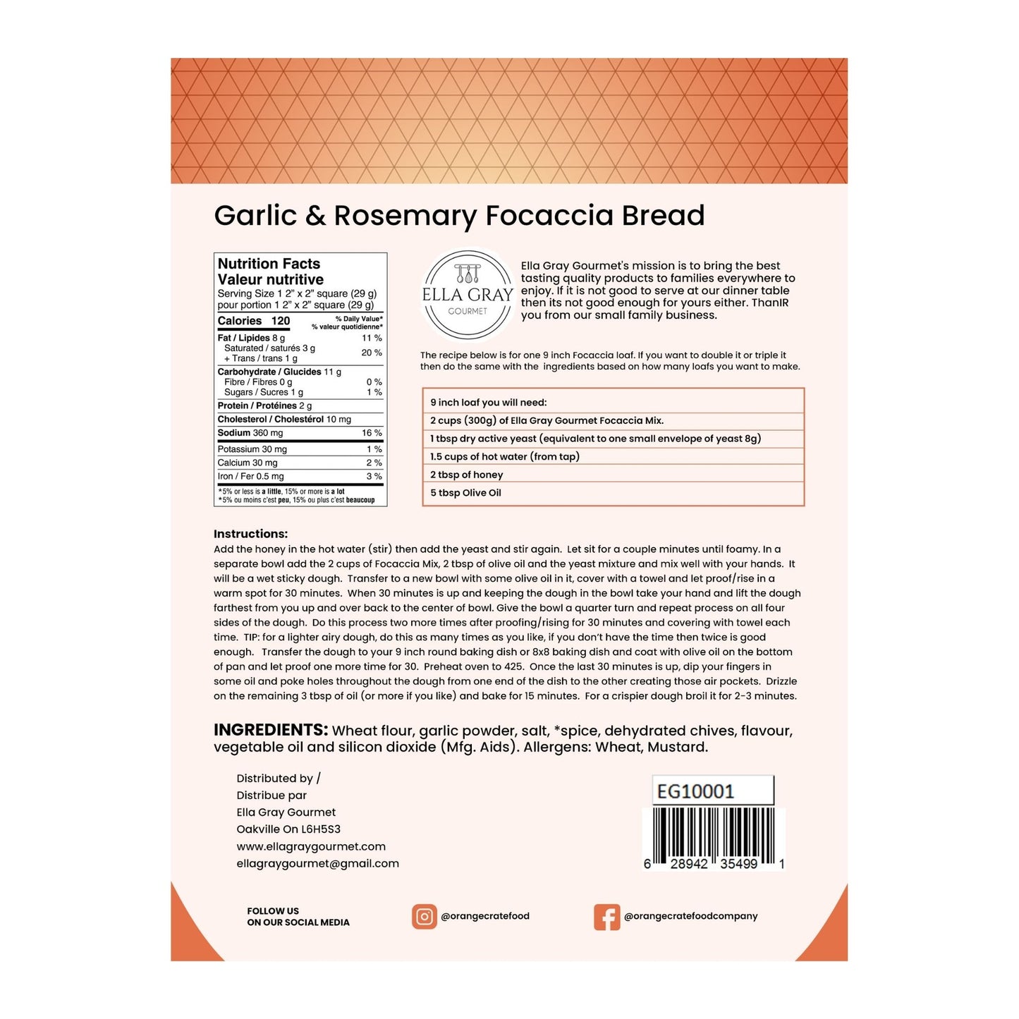 Garlic & Rosemary Focaccia Bread Mix