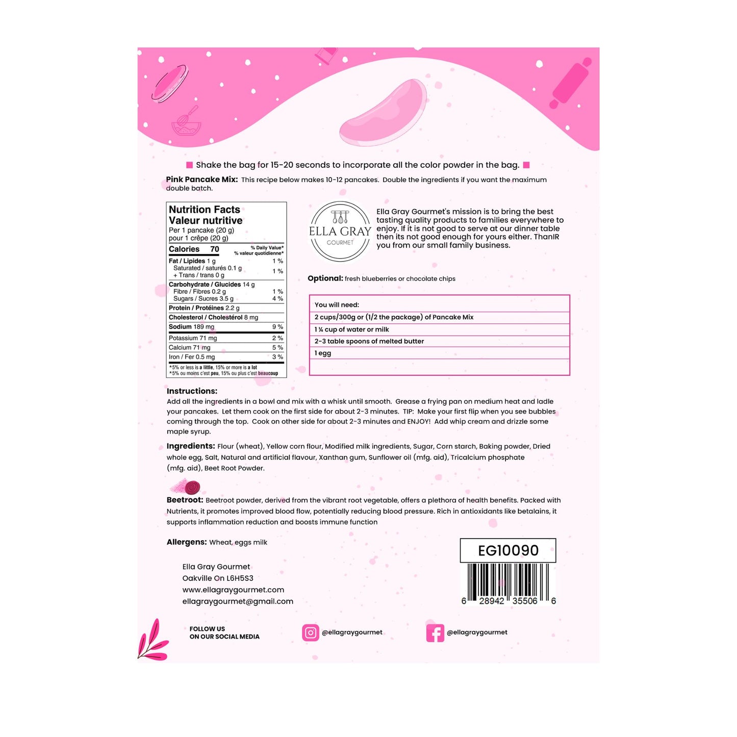 Pink Pancake Mix