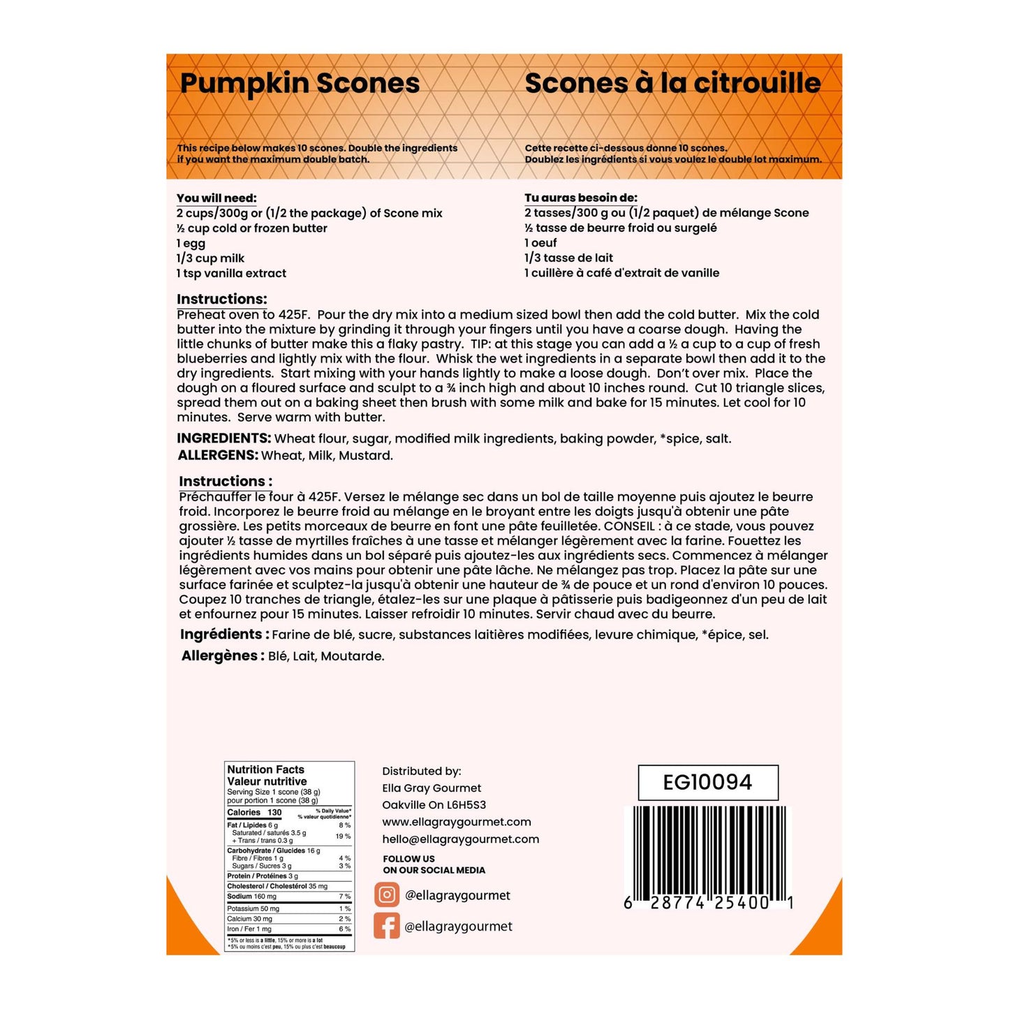 Pumpkin Spice Scone Mix