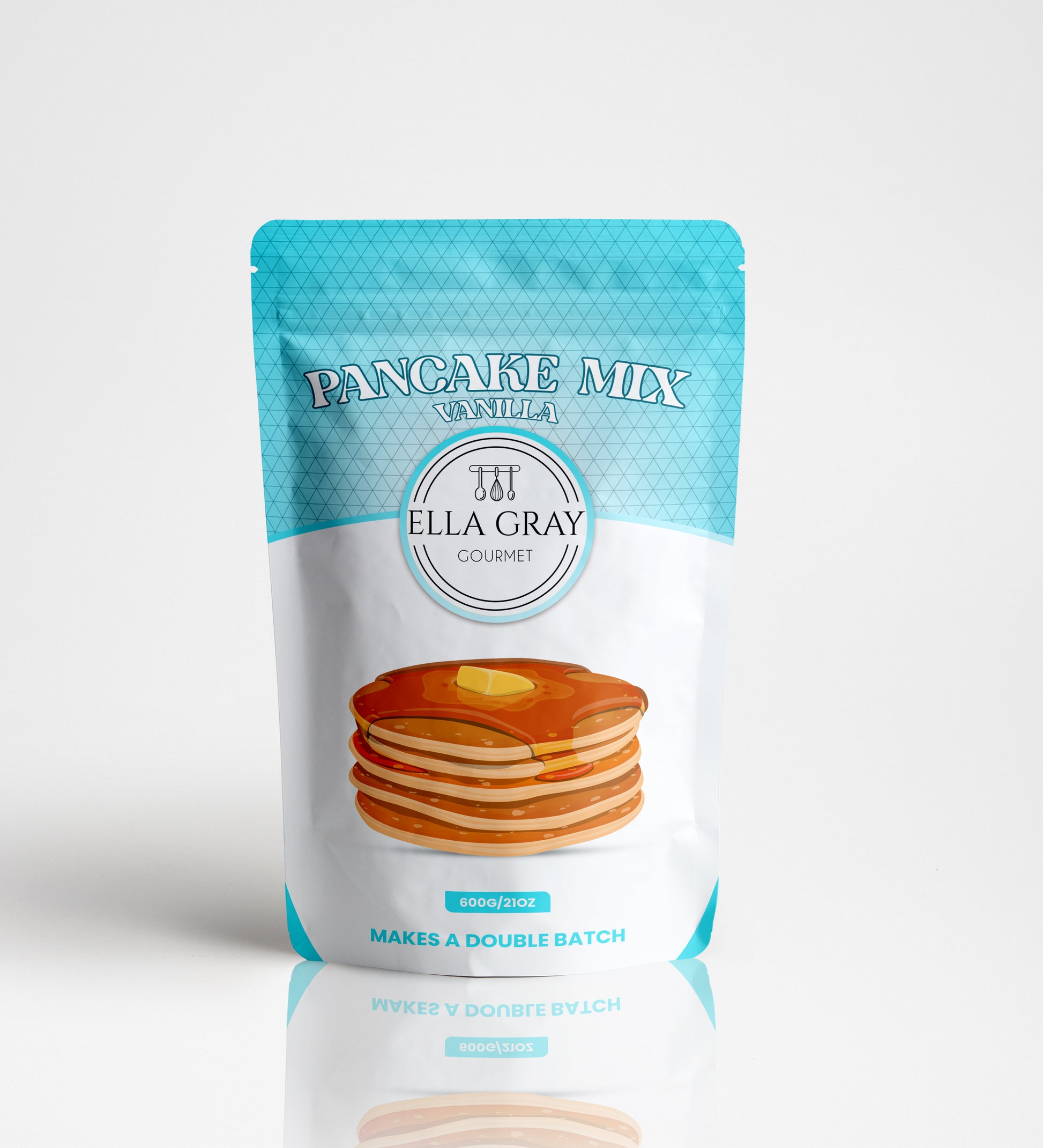 Ella Gray Gourmet Light & fluffy Vanilla Pancake mix that's easy to make & tastes great.